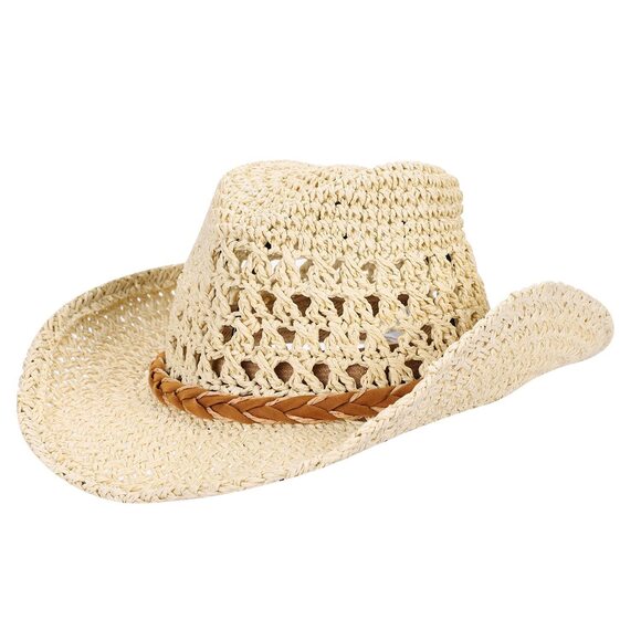 7732 Western Cowboy Hat For Men Women Cowgirl Shapeable Wide Brim Panama